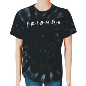 Friends Tie Dye Tee Shirt XL Men's Pull Over Black and White TV Series